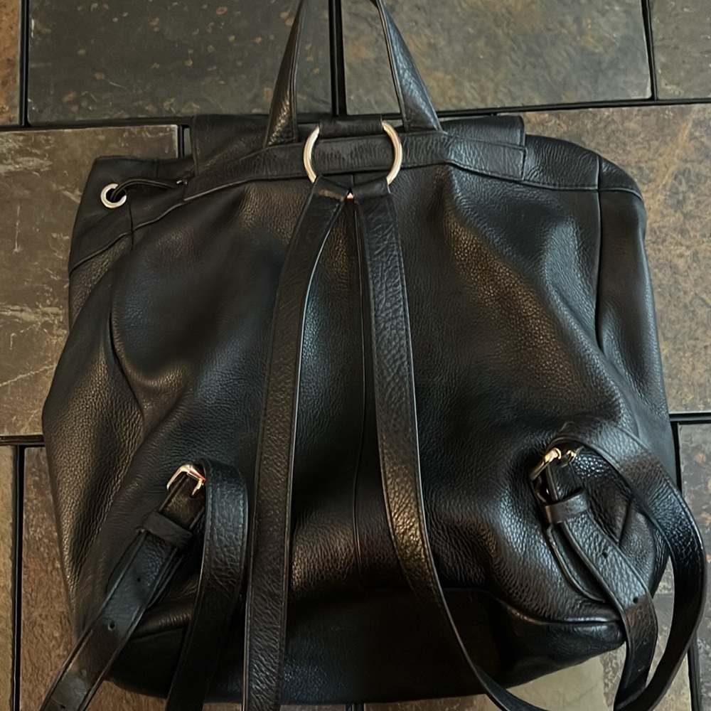 *Authentic* Coach Black Leather Backpack Purse with Gold Accents- like new, EUC - Picture 7 of 10